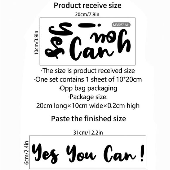 Yes You Can! Wall Sticker - Picture 3 of 4
